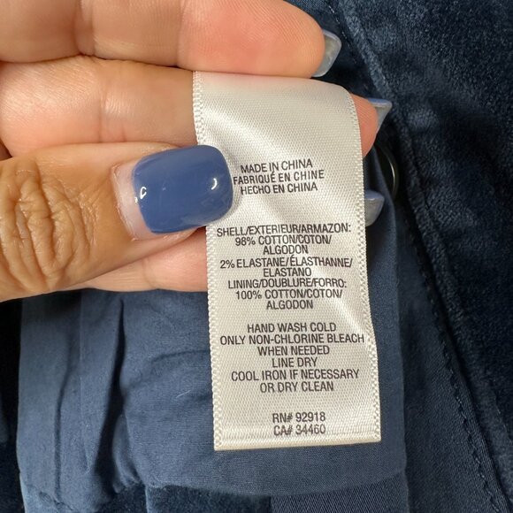 2/$30 Juicy Couture Notched Lapel Velour Blazer Button-Down Navy #A0486 TRB3 - Picture 6 of 8